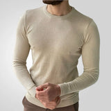 Men's Spring Thin Round Collar Slim Bottom Knitted Shirt Long-Sleeved Thin Sweater