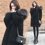 Plus Size 4XL Winter Jacket Windbreaker Women Loose Long Coat Cotton Woman Clothes Parka Feminina Korean Hat Hood Free