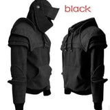 Hooded Elbow-Wearing Mask Fagroom Fagroom Faeling Fagmouse Solid-Color Coat Tunic