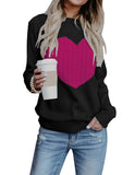 And Winter With The New Women's Knitted Shirt Round-Neck Fashion Jacket Love Sweater Women's