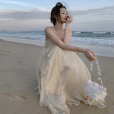 New Web Celebrity Chiffon Summer Dress Women's Seaside Vacation Dress Super Fairy Sling Bali Beach Dress-Outfit
