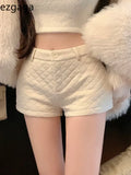 Sexy Shorts Women High Waist Winter Fashion New Slim Wide Leg Solid Button Thick Ladies Shorts Streetwear Casual-Outfit