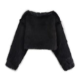 Women's Clothing 2025 Winter New Artificial Fur Effect Short Long-Sleeved Jacket Environmental Protection Fur