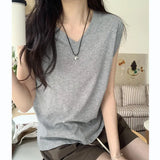 New Side Pleated Leisure Vest For Women In Spring And Summer-Outfit