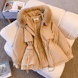 Short Style To Overcome The Female 2024 Winter New Korean Version Of Down Cotton Suit Thick And Velvet Large Size Warm Coat-Outfit