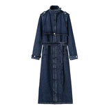 New Cowboy Belt Long Trench Coat 3607271-Outfit