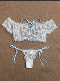Sex Lingerie Sexy Lace Perspective Three-Point Lingerie