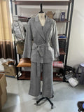 Fashion Casual Women's Commuting Fish Bone Sling Suit Jacket Trousers Three-Piece Set Of
