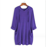 Toloer Spring New EBAY Women's Hat Solid Color Loose T Shirt Irregular Pocket Top-Outfit