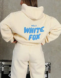 Piece Sets Women Autumn Winter 2023 Hoodies Loose Casual Full Sleeve Sweatshirts Print Letter Elastic Waist Long Pants Sets-Outfit