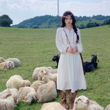 Retro Embroidery Dress Yunnan Travel Holiday Ethnic Wind Sunscreen Dress Autumn Long Sleeves-Outfit