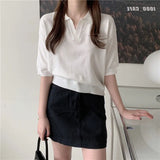 Collared T-Shirts For Women's Summer New Korean Version Of Thin Ins Wind Korean Version Of Short-Sleeved Top