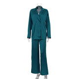 Toloer Wind 2023 New Fashion Casual Vertical Satin Suit Trousers Two Sets Of Women's High-End-Outfit