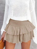 Smock Tiered Ruffle Mini Skirt-Outfit