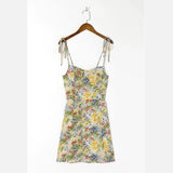 Summer's New Slim Lanyard, Strap, Low Neckline, Leaky Back Dress, Hip Skirt, Women's Dress-Outfit