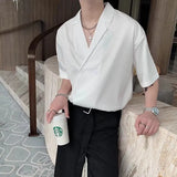 Minority Designers Feel White Shirt Male Version Of Abstinence Is The Trend Of Suit Collar And Short-Sleeved Shirt-Outfit