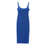 New Spring Style Solid Color Medium And Long Version Suspender Dress 2289777-Outfit