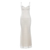 New Summer Women's Fashion Sling Sexy Lace Low-Cut Slim Hip Wrap Dress-Outfit