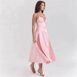 New V-Neck Sexy Design Dress Court Style Dopamine Wearing Sling Dress