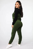 Winter Contrast Color Velvet Hoody