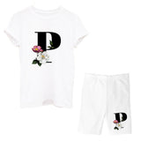 Suitst Shirt Short Sleeves Wide-Legged High-Waisted Shorts Two-Piece LOGO Printed Casual Suit For