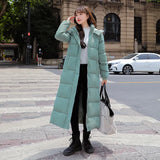 Real Winter 2024 New Korean Version Of Down Cotton Clothes Women's Super Long To The Ankle Loose Bread Warm Padded Clothes-Outfit