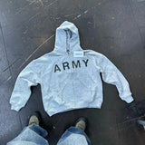 New Hoodie Sweater Printing National Tide Treasure Zipper Cardigan Print Hoodie - Light Grey Zipper / S