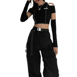 Women's Clothing 2020 Autumn And Winter New Fashion Sticker To Dress Round Neck Shoulder Short T-Shirt