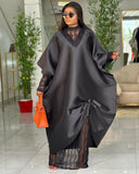 Loose Robe Dress Set Lace Dress Lined With V-Neck Bat Sleeve Big Dress Bubu