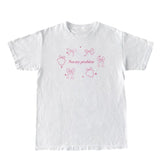 Coquette Bow Print Oversized Short Sleeve Tee-Outfit