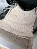 Y2K Cami Top with Lace Inserts and Playful Floral