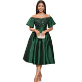 Women's Sexy Shoulder Dress Fashion Elegant Glids Body Dressing Party Evening Dress