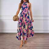 New Temperament Elegant Hanging Neck Swing Big Pendted Dress Dress