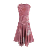 Spring Pure Lust Wind Sexy U-Neck Casual Elastic Waist A-Word Dress
