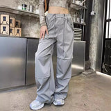 Toloer Straight Pants Female Spring And Autumn 2024 New Wide Leg Pants Summer Thin Loose Casual Cargo Pants