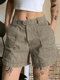 Denim Straight Leg Cargo Shorts-Outfit