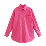 Street Fashion 14 Color Urban Women With Pocket Shirt Casual Autumn