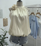Shooting French Gold Wind Hanging Shoulder Waistcoat Woman Design Feel Sleeveless Bud Top Loose Shirt