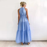 Summer New Leisure High-End Feeling Sleeveless Waist Swing Gentle Wind Dress Women's Long