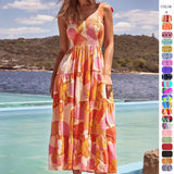 High-End 2025 Spring And Summer Women's New Sexy Print Slinged Dopamine Wearing Dress