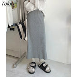 Ankle-length Skirts Women Autumn Winter Fashion Tender Korean Style A-line Solid Casual Daily Simple All-match