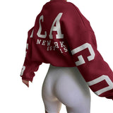 Women's Y2K Grunge Loose Pullover Sweatshirts Letter Print Casual Thickened Long Sleeve Tops Autumn Hoodie Streetwear-Outfit