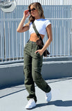 Autumn And Winter New Women's Pants Personality Fashion Splicing Straight Tube Multi-Pocket Work