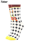 Women Happy Funny Socks With Lattice Print Avocado Pizza Food Skateboard Harajuku Korean Simple Socks New Fashion