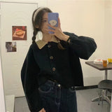 Polo Coloured Sweater Cardigan Coat Girl 2024 New Fashion Sweater Sweater Girl-Outfit