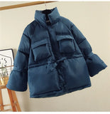 Women Winter Basic Jackets Parkas 2021 Fashion Thick Warm Lantern Sleeve Tops Jackets Slim Jackets For Female Parka