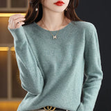Toloer Women's Fall / Winter 2023 New Loose Knit Women's Top With A Sweater Soft Waxy Sweater-Outfit