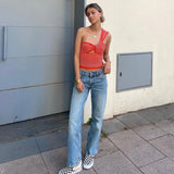 Spring And Summer Explosion Women's Striped Single-Slanted Shoulder Knitted Wool