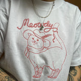 Cartoon Cowboy Cat Print Oversized T-shirt-Outfit