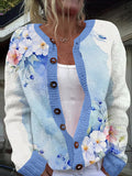 New 3D Printed Women's Cardigan Knitted Jacket Spring Autumn Shirt